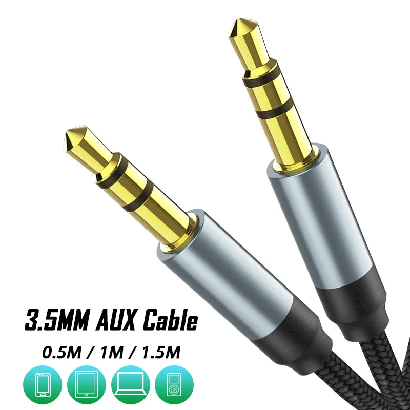 

3.5MM Stereo Jack AUX Audio Cable 3.5 MM Jack Headphone Cable for iPhone 6 6S Speaker Car Male to Male Auxiliary AUX Cord Kable