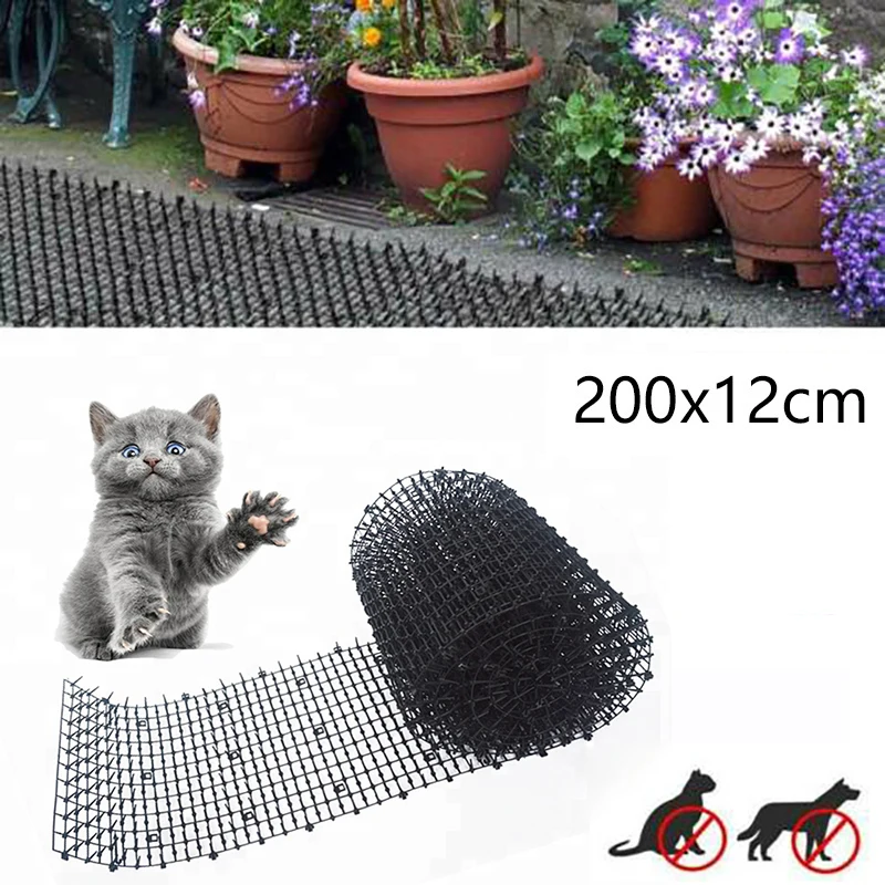 

200x12cm Garden Prickle Strip Dig Stop Cat Repellent Deterrent Mat Spike Anti-Cat Dog Outdoor Garden Supplies Bird Dog Repeller