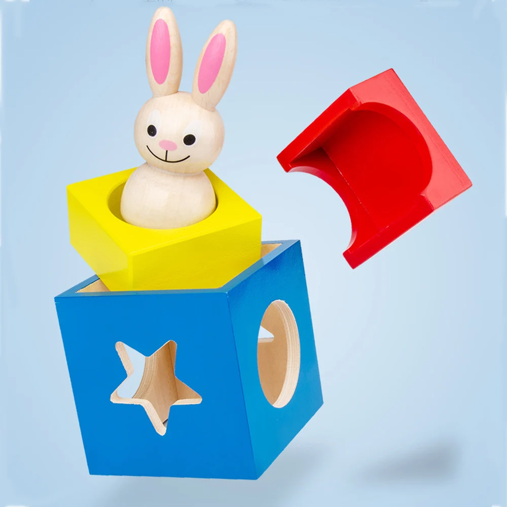 NewMagic игра головоломка игрушки Детские деревянные игрушки подарки деревянные коробки головоломки с секретным зайчиком бу прятки