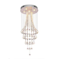 crystal k9 ceiling lamps trumpet shape gu10 led stainless steel plate modern style hanging modern light fixture chandelier