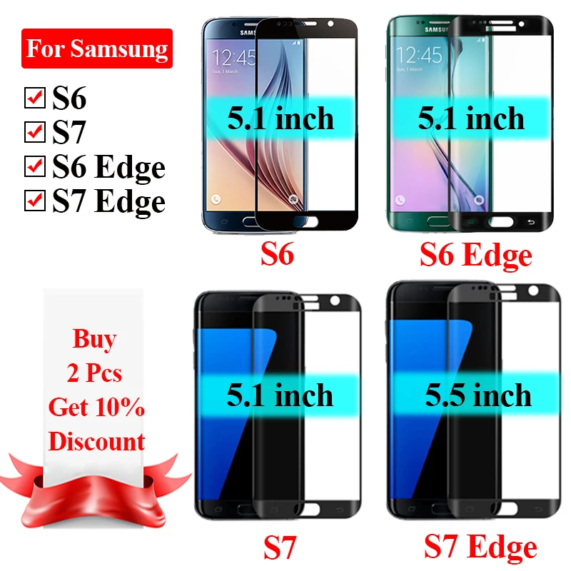 Закаленное стекло для samsung galaxy s7 защита экрана samsyng s6 edge s 7 6 защитная пленка 6s |
