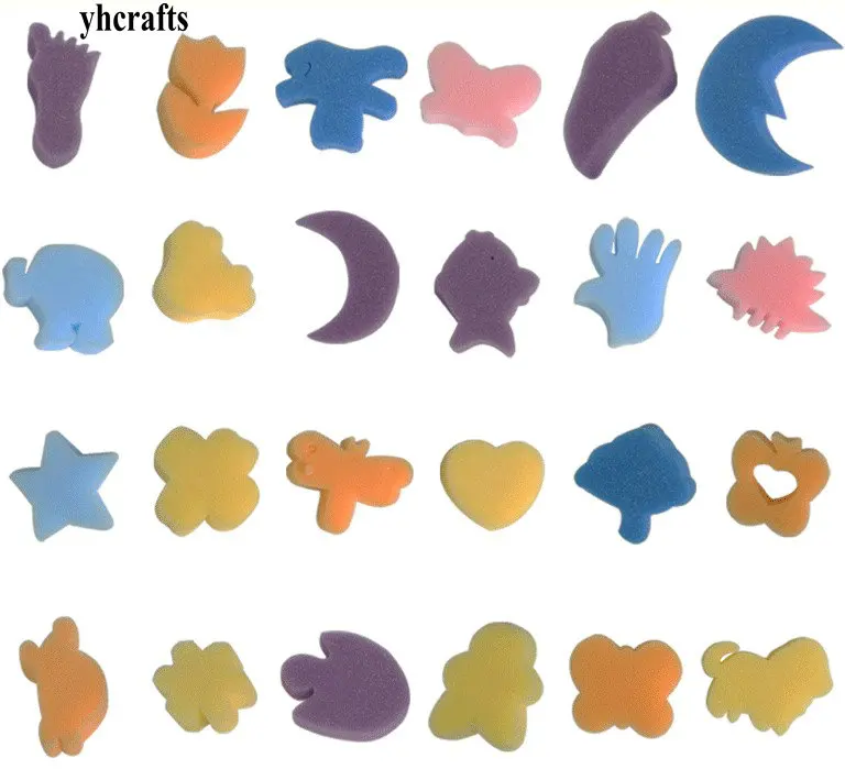 24 шт./лот фрукты животные цветок искусство губка штамп детские игрушки для