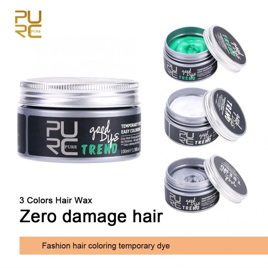 Воск для волос 3 цвета краска Временная Краска Для Волос Стайлинг уход за