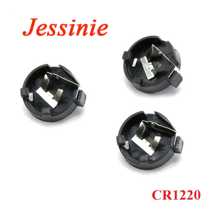 10pcs SMD SMT CR1220 Round Button Coin Cell Battery Socket Holder Case Cover 3V Storage Box |