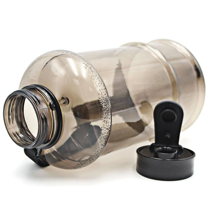 저렴한 휴대용 대용량 4 색 물병, 뚜껑 포함, 스포츠 병, 하이킹, 캠핑, 플라스틱, BPA 프리, 체육관, 여행용, 10 개