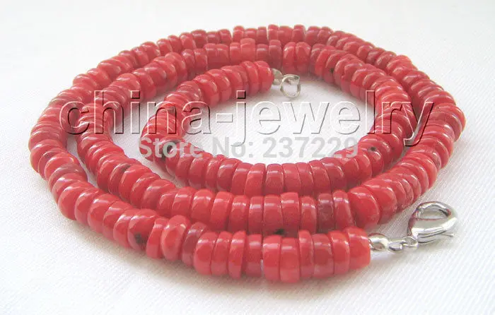 Оптовая продажа красивое ожерелье 7 ~ 8 мм Форма Абака красный коралл | Украшения и