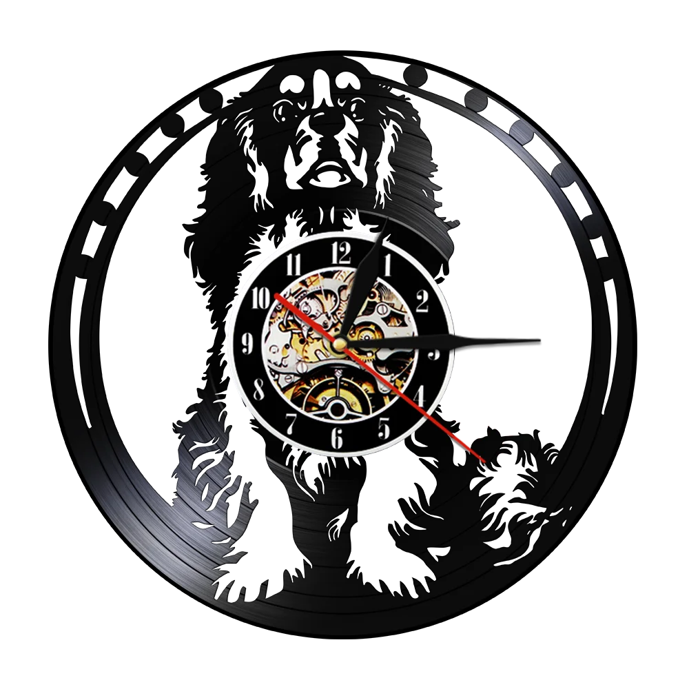 Кавалер Кинг чарльз спаниель собака 3D настенные часы виниловая Запись щенок Ainmal