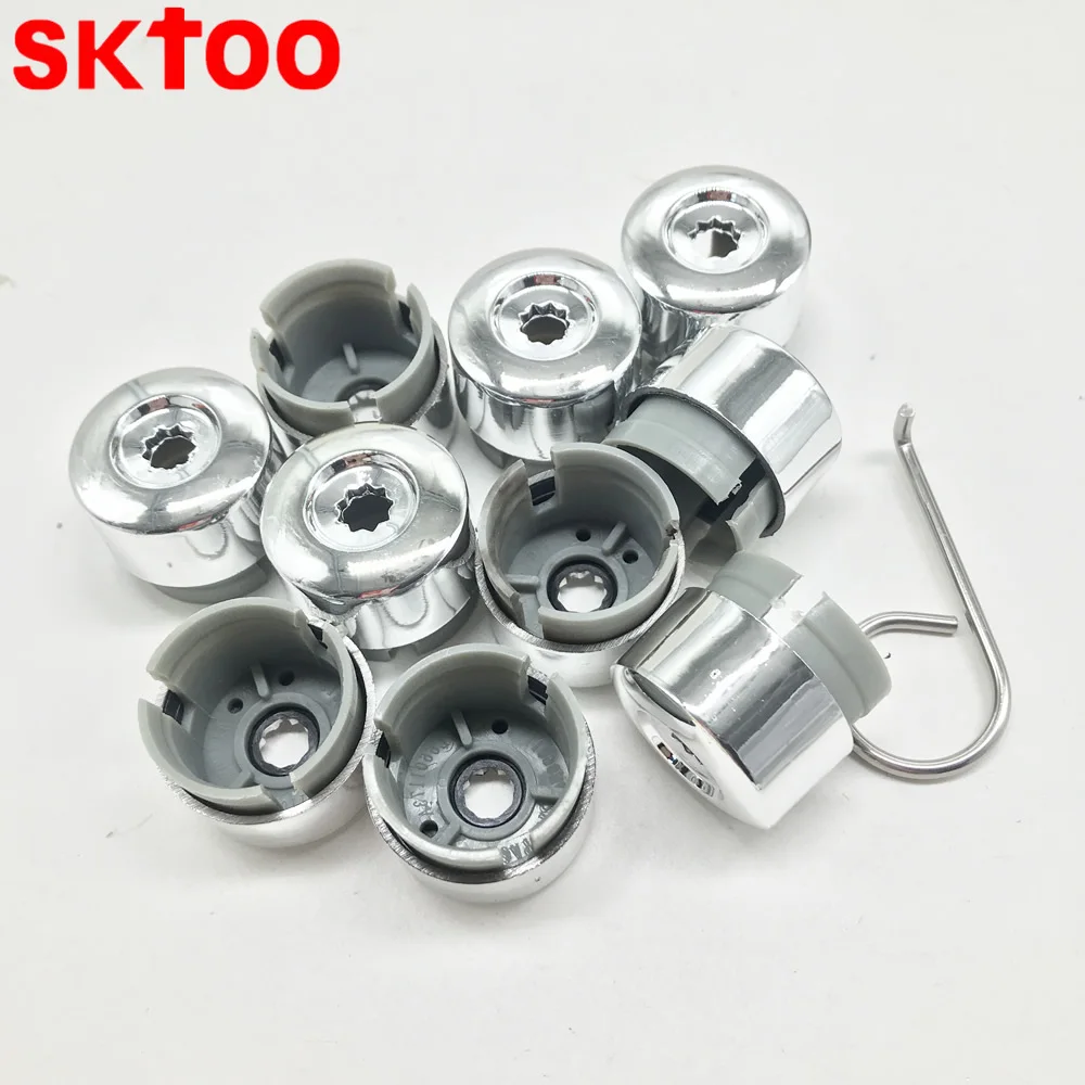 SKTOO 7L6 601 173A 2ZZ 10 шт. хромированный колпачок на гайку болта колеса 7L6601173A для VW Touareg 2004