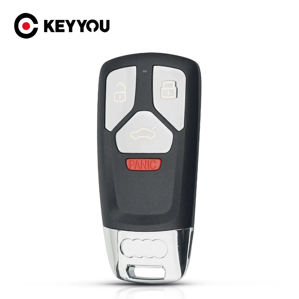 

KEYYOU 3+1Buttons Car Key Shell For Audi Q7 SQ7 A4L A5 S5 TT A4 A5 S4 S5 2016 2017 2018 Uncut Key FOB Case Cover Accessories