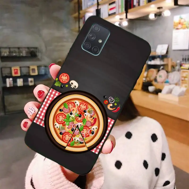CUTEWANAN вкусная еда пиццы черный мягкий термополиуретановый Чехол для мобильного