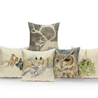 Винтажный чехол для подушки с изображением животных, цветов, птиц, кошек, подсолнухов, дивана, автокресла, декоративная наволочка для подушки для спальни