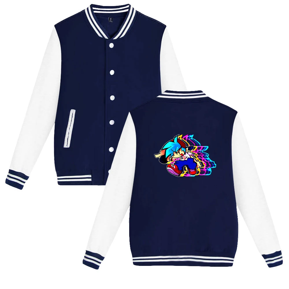 

Friday Night Funkin Print Autumn and Winter Holiday Preppy Unisex Novelty Style Hip Hop Punk Clothes Kawaii Baseball Uniform