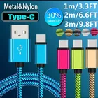 Нейлоновый кабель USB Type-C для Samsung S10 S9 S8 для xiaomi mi6 mi5, кабель быстрой зарядки Type-C для Huawei P20 Pro, коридор для передачи данных