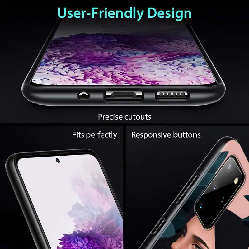 

Girl Painting Art Cool for Samsung Note 20 S20 Ultra Plus A91 A71 A51 A41 A31 A21 A21S A11 A01 Bright Black Phone Case