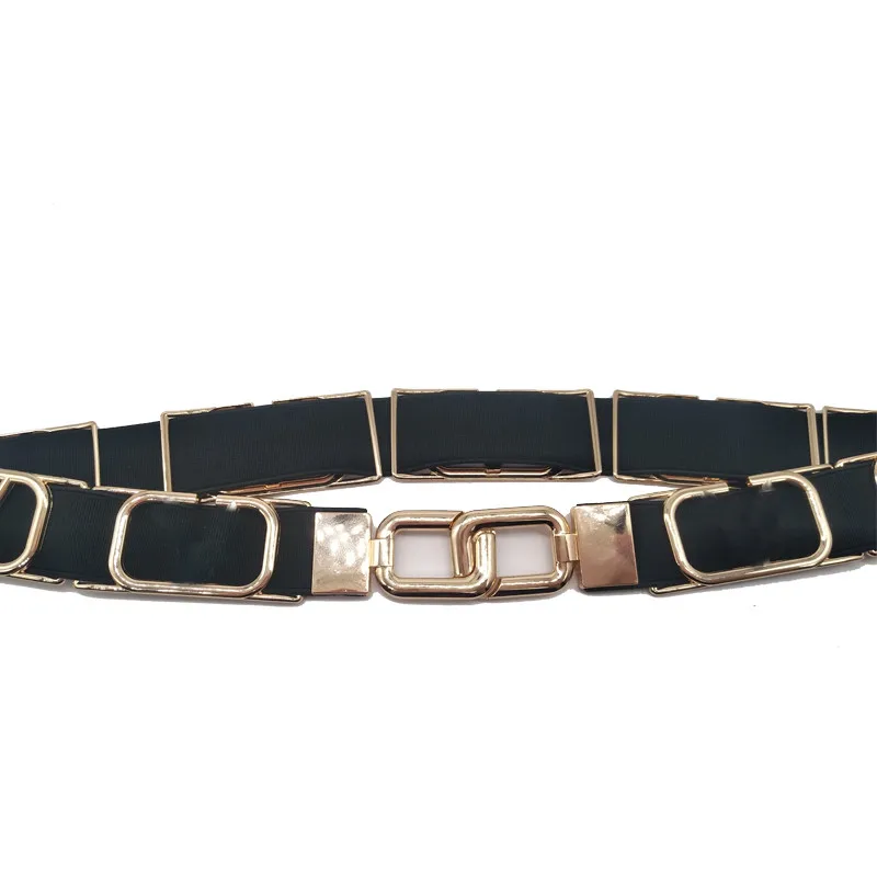 

2021 New Elastic Stretch Gold Plated Letter Belts for Women Fashion Correas Para Mujer Free Size
