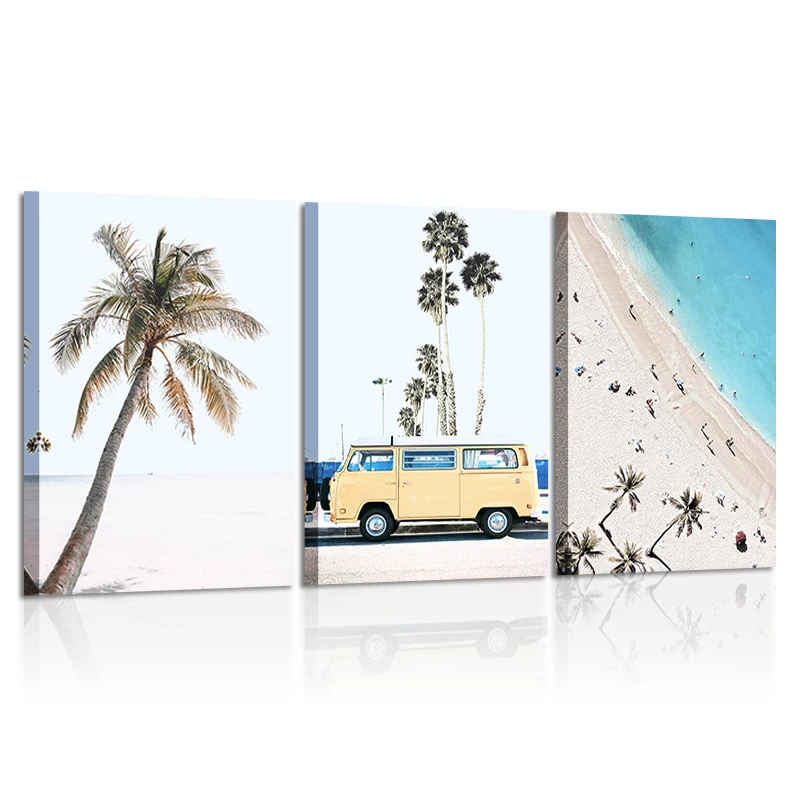 Комбинация из трех картин готовая к подвешиванию декоративная картина на холсте