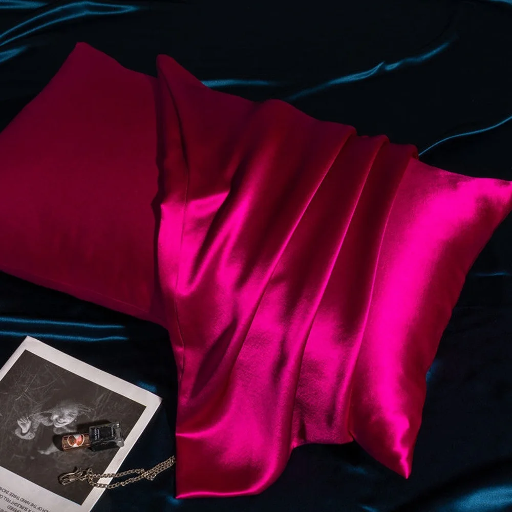 

100% чехол из чистого шелка тутового шелкопряда, однотонный чехол из мягкого натурального шелка, чехол из натурального шелка, чехол для подуш...