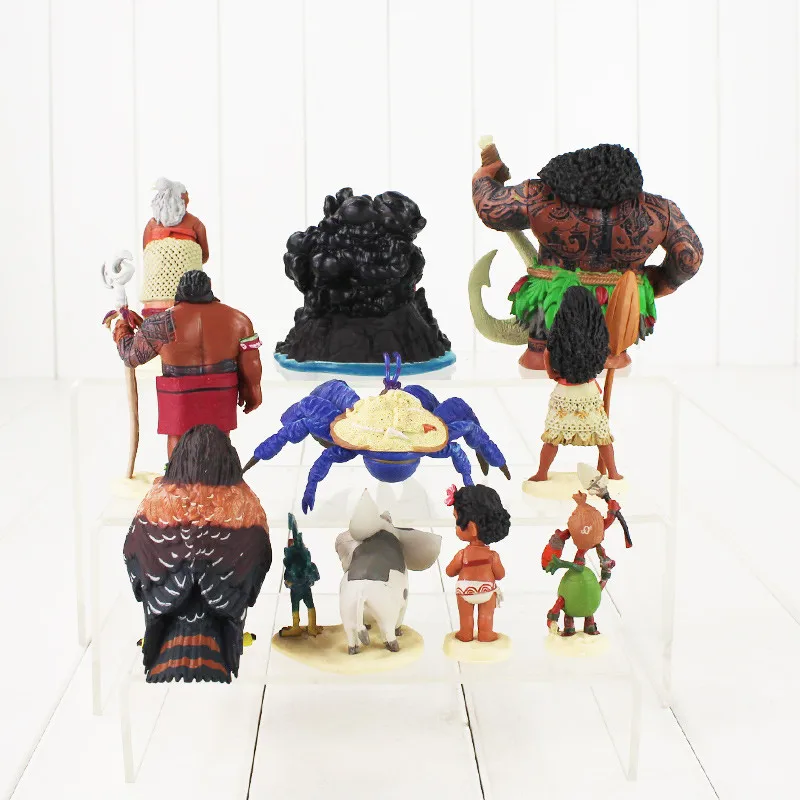 5-11 см 10 шт./лот принцесса Моана Фигурки игрушки Maui Gramma Tala Tui Tamatoa Hei Rooster Pua Pig Hawk