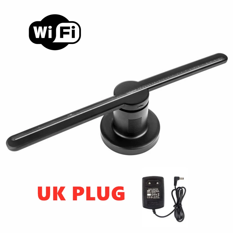 WIFI version UK plug Продукт 43 см tf-карта загрузить 3D Голограмма светодиодный вентилятор 3D проектор Голографический светодиодный вентилятор голограмма дисплей - Мощность в ваттах: WIFI version UK plug