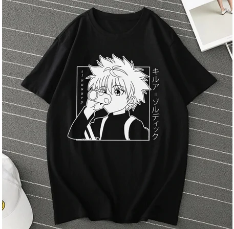 

Men Women T-shirt Tops Kawaii Hunter X Hunter Tshirt Killua Zoldyck T-shirt Crew Neck Fitted Soft Anime Manga Tee Shirt Clothes