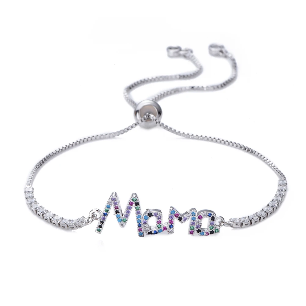 Женский модный браслет с подвеской в виде матери из радужного золота