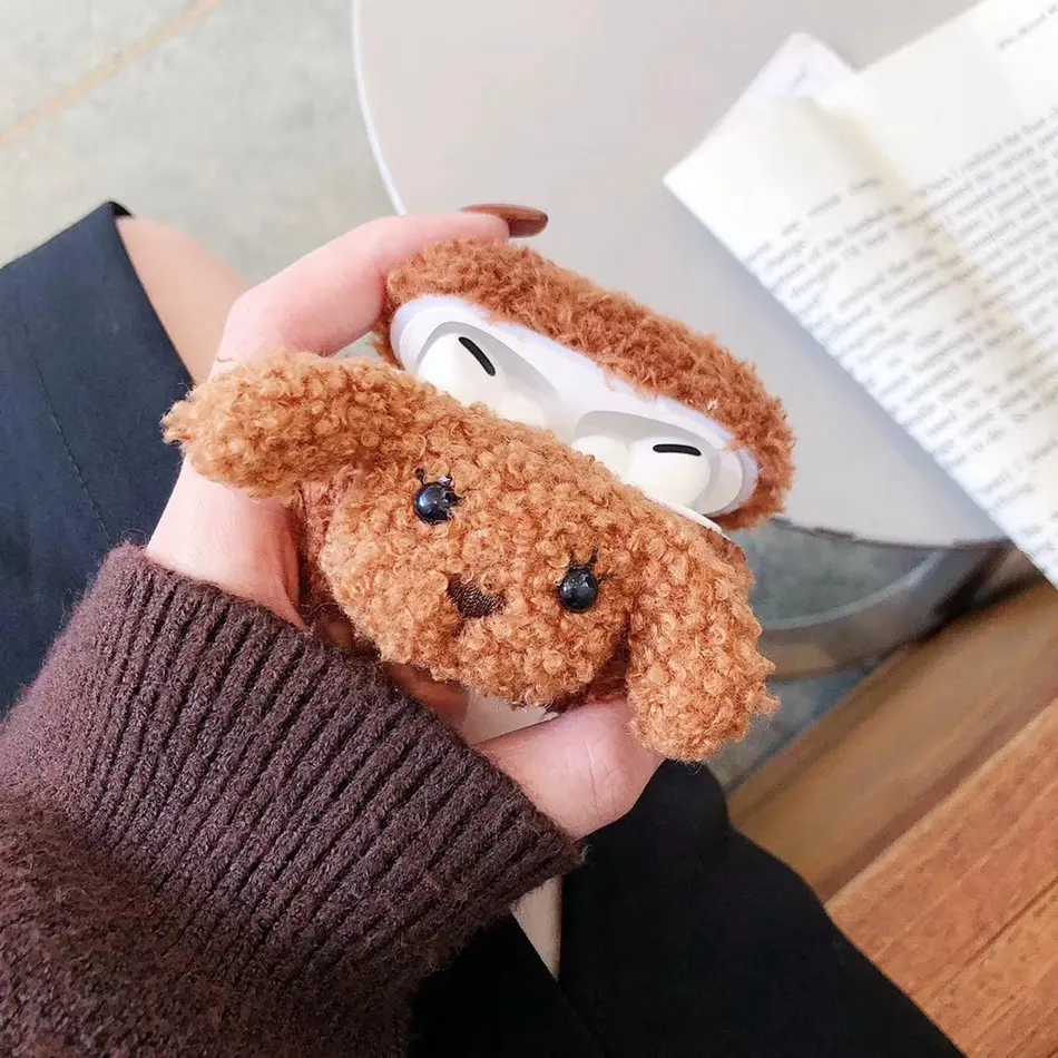 3D Вязаный чехол для Airpods Pro с милым мультяшным рисунком наушников Apple Air Pods 3