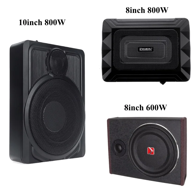 $50.44 10 Inch 800W Car Subwoofer Speaker Active Under Seat Slim Sub Woofer AMP Super Bass Stereo Speaker Amplifier Audio processor