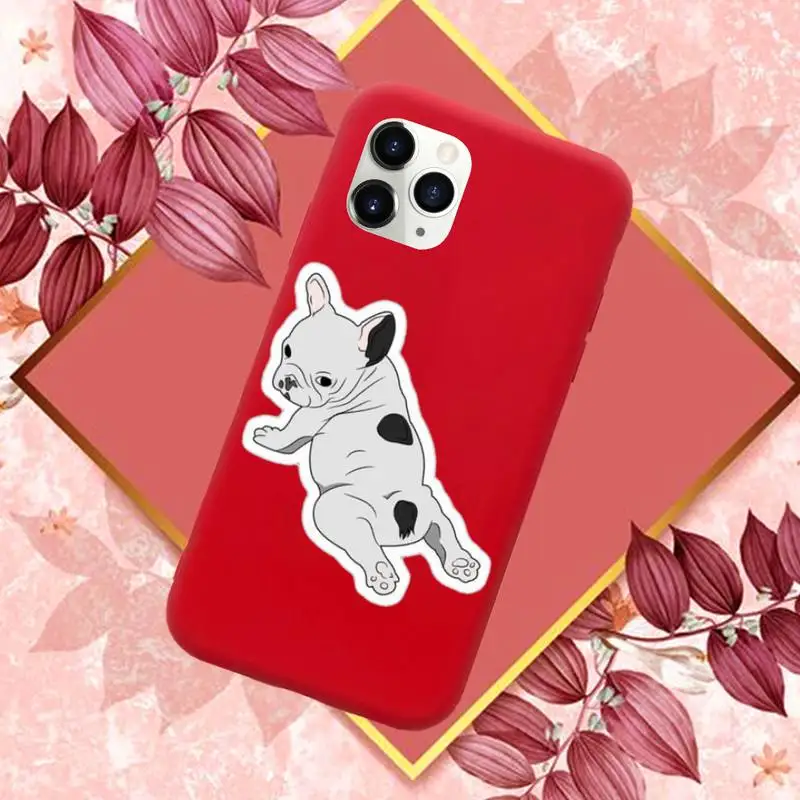 

Cute Brindle Frenchie Puppy Phone Case Candy Color for iPhone 11 12 mini pro XS MAX 8 7 6 6S Plus X SE 2020 XR