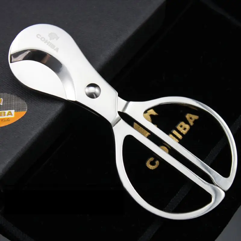 

9.5*4.7cm Best Selling New Stainless Steel Cigar Scissors Portable scissors Special Cutting Tool for Cuban Cigars