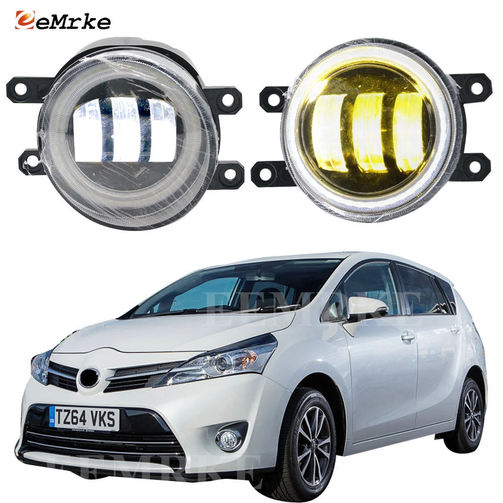 

2x светодиодсветодиодный Противотуманные фары в сборе для Toyota Verso 2013 2014 2015 2016 2017 2018 ангельские глазки DRL дневные фары автомобильные аксессуар...