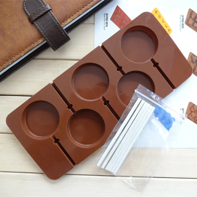 5 полостей круглые леденцы силиконовые формы для выпечки торта конфет шоколадное