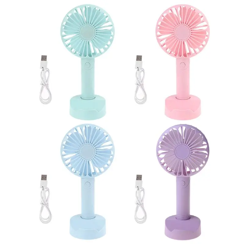 

USB or AAA Battery Powered Handheld Desk USB Fan with 3 Speed Cellphone Holder