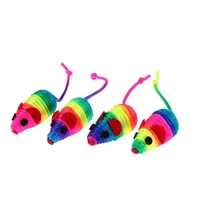 4 pcslot random color colorful rope mouse and cat toy mini tease includes rustling