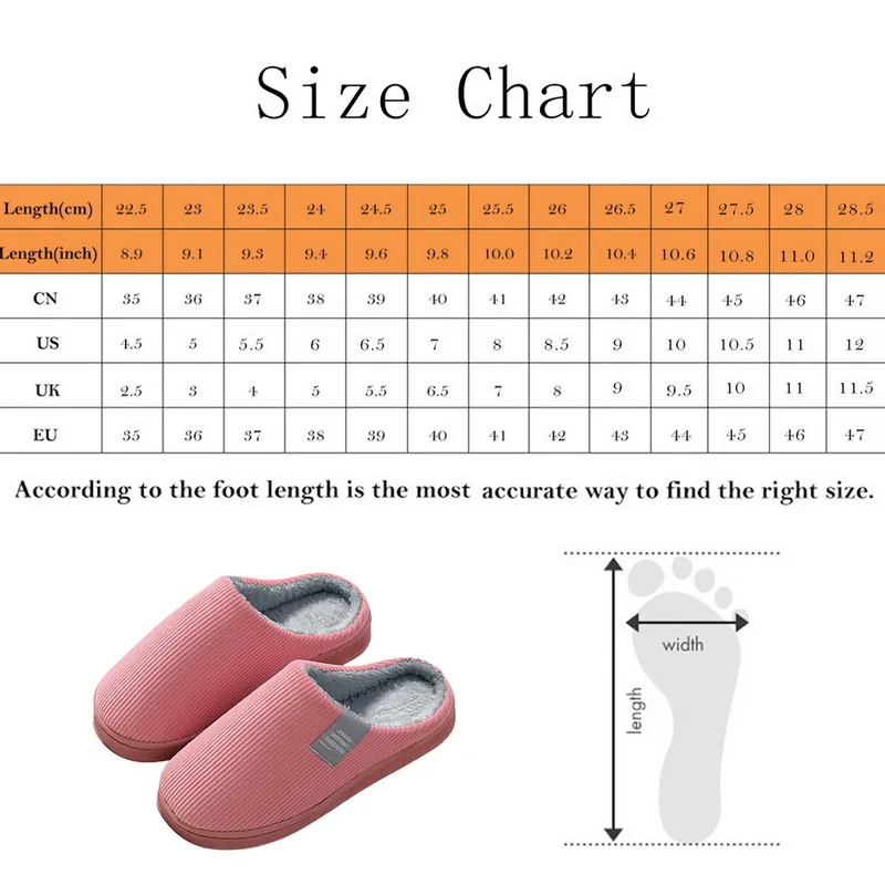 

Winter Warm Cotton Slippers Women Men Home Shoes Simple Non-slip Indoor Slides Corduroy Couple Slipper Female Shoes Dropship