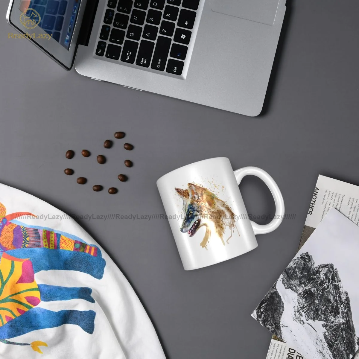 

Coyote Mug Pottery Chat Mug Wholesale Novelty Cups