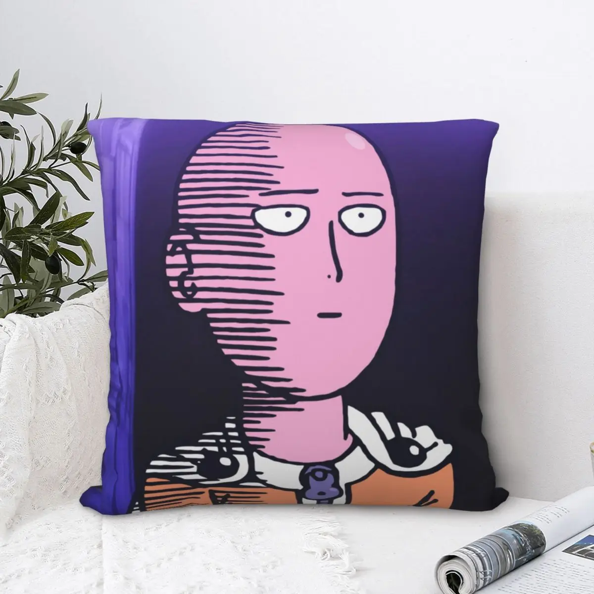 

Cartoon Pillowcase One Punch Man Saitama Adventure Manga Backpack Cushion For Garden Printed Chair Throw Pillow Case Decorative