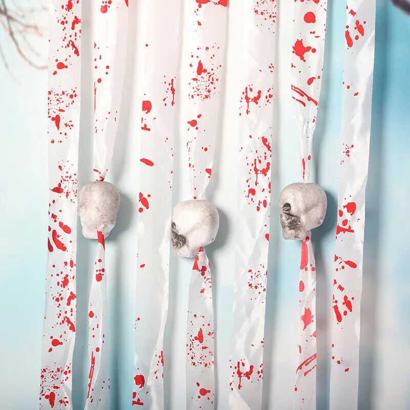 Halloween Hanging Decorations Props Scary Skull Ghost Curtain Outdoor Party Haunted House Grim Reaper Horror Door Decor | Дом и сад