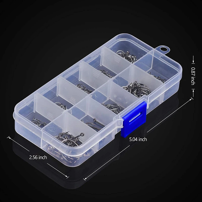 200PCS High Carbon Steel Barb Fishing Hook 10 Sizes (3 -12 ) Strong Custom Offset Sport | Спорт и развлечения