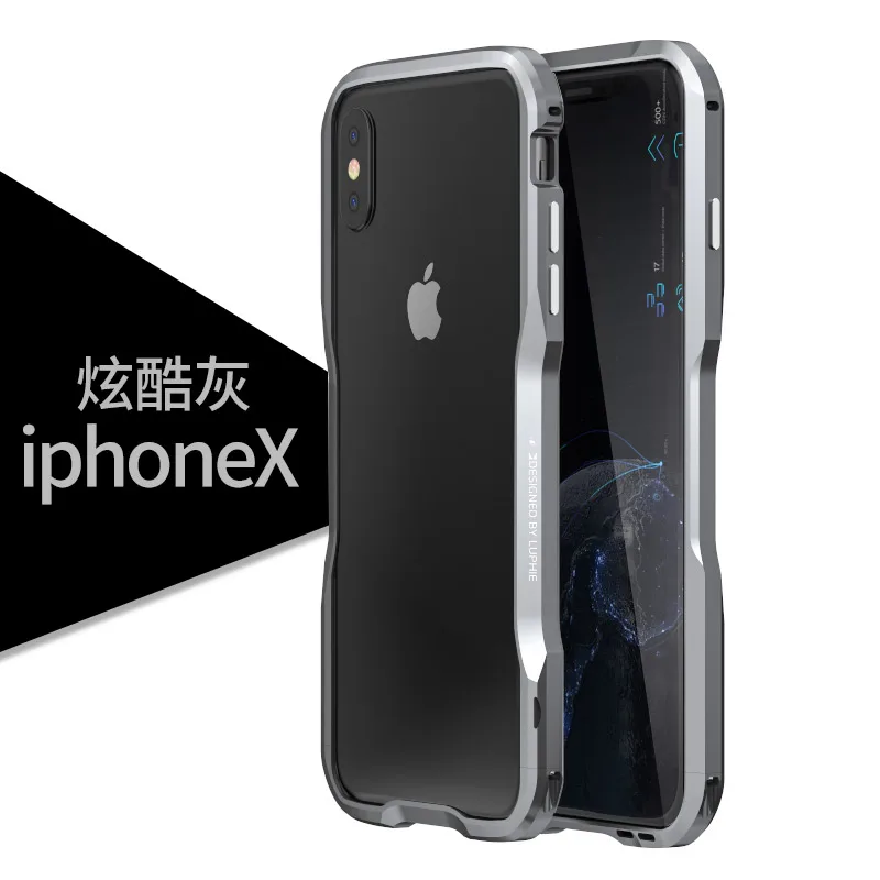 Металлический Чехол-бампер для iPhone11 Pro XS max, чехол с алюминиевой рамкой, жесткий защитный чехол для iPhone X R 7 8 Plus, чехол-бампер iphon - Цвет: grey