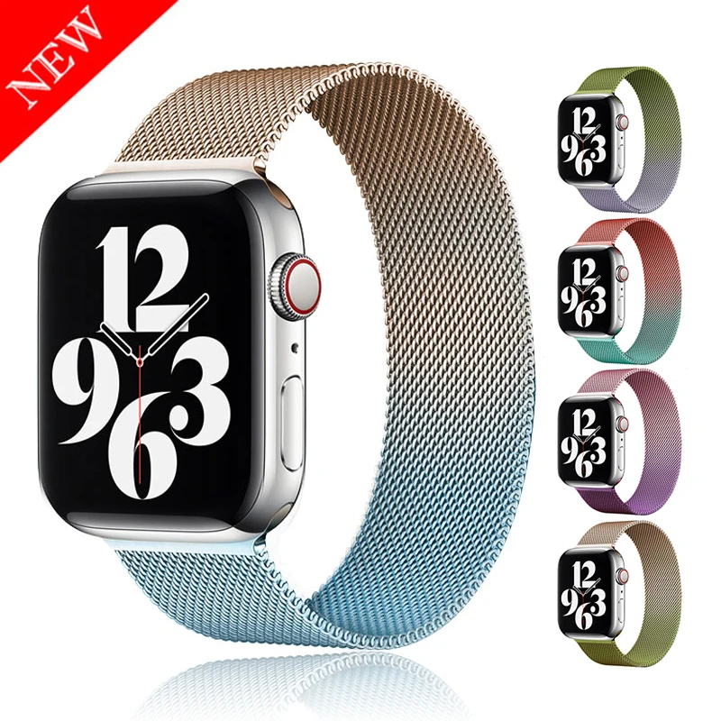 

Magnetic Loop Strap For Apple Watch Band 44mm 40mm iWatch Band 38mm 42mm Stainless steel correa bracelet Apple watch 3 4 5 6 se