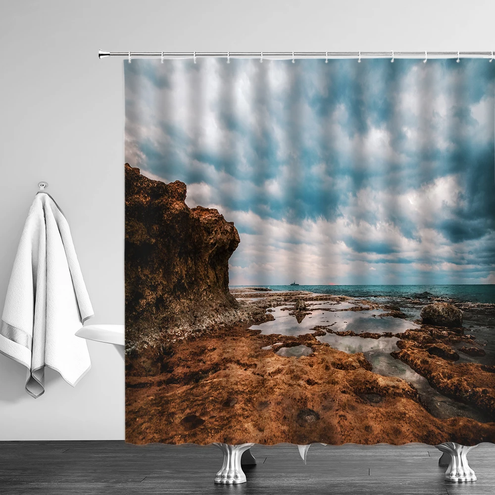 Занавеска для душа s Водонепроницаемая тканевая штора с зеленым лугом цветами