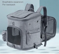 dog transport backpack double shoulder foldable expansion backpack breathable pet dog carrier bags for cats small dog