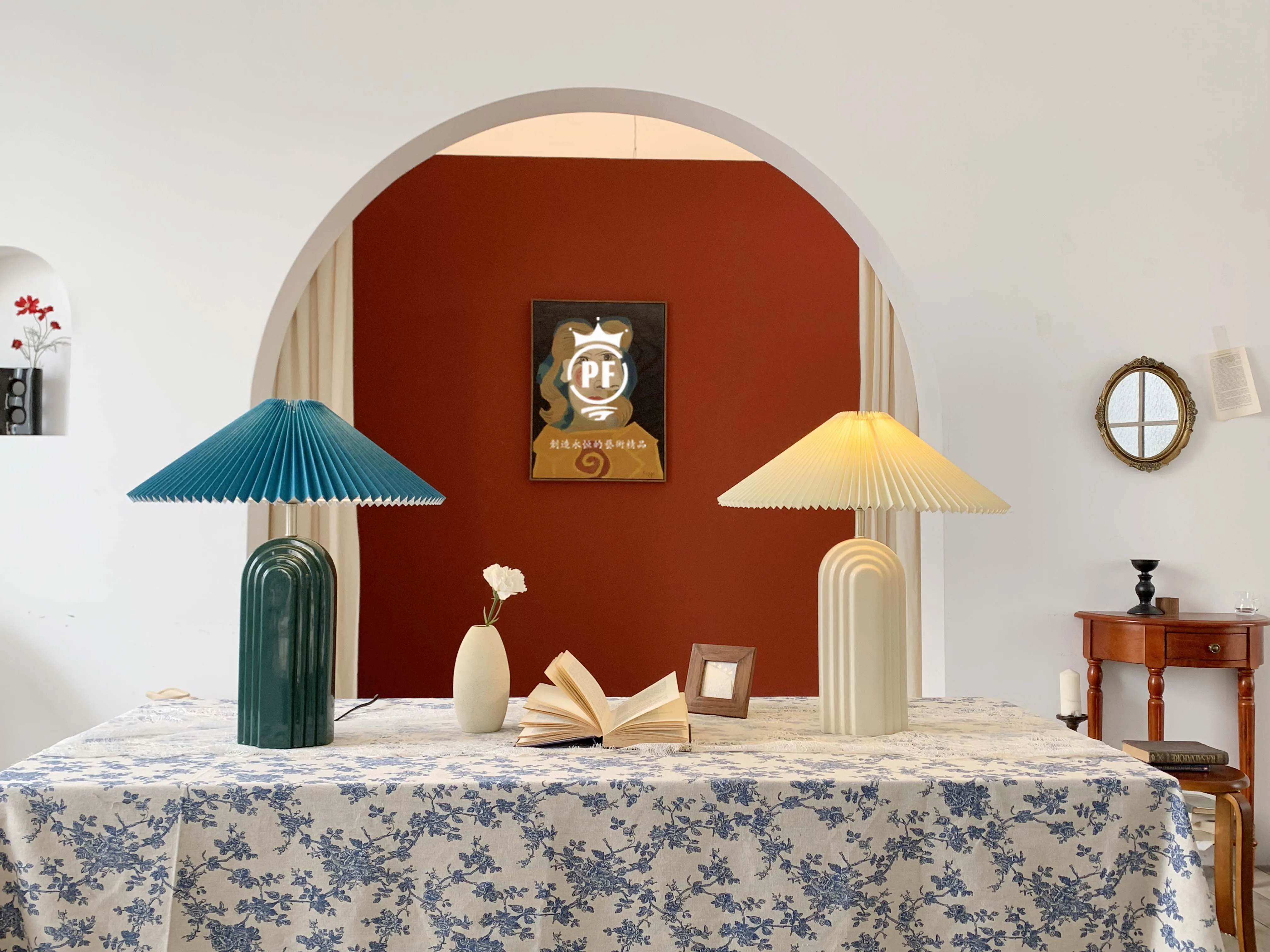 Nordic ceramic Led lamp, living room, hotel designer bedroom bedside home decoration, antique lamps, table lamp