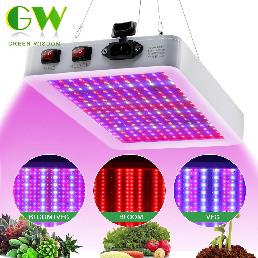 LED Grow Light Full Spectrum 2000W 3000W Plant Lamp with Veg and Bloom Double Switch Phytolamp for Indoor Plants Greenhouse | Лампы и