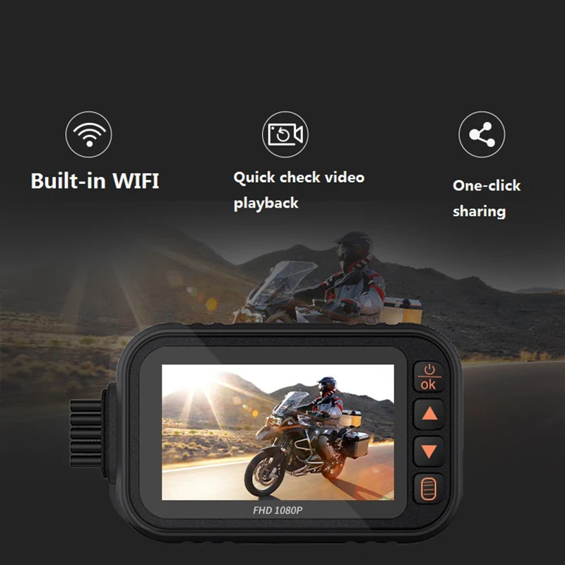 

Motorcycle WIFI Dash Cam HD 1080P Front Rear Dual Lens Camera Video Recorder Waterproof Contact Screen DVR G-Sensor