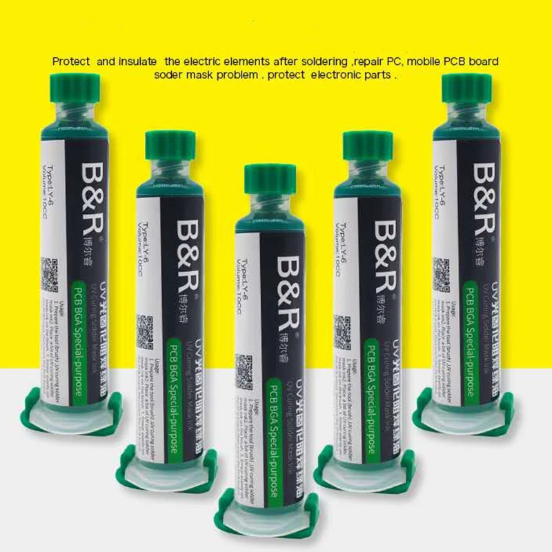 Новейшая паяльная маска B & R для УФ светильник отверждения паста зеленое масло