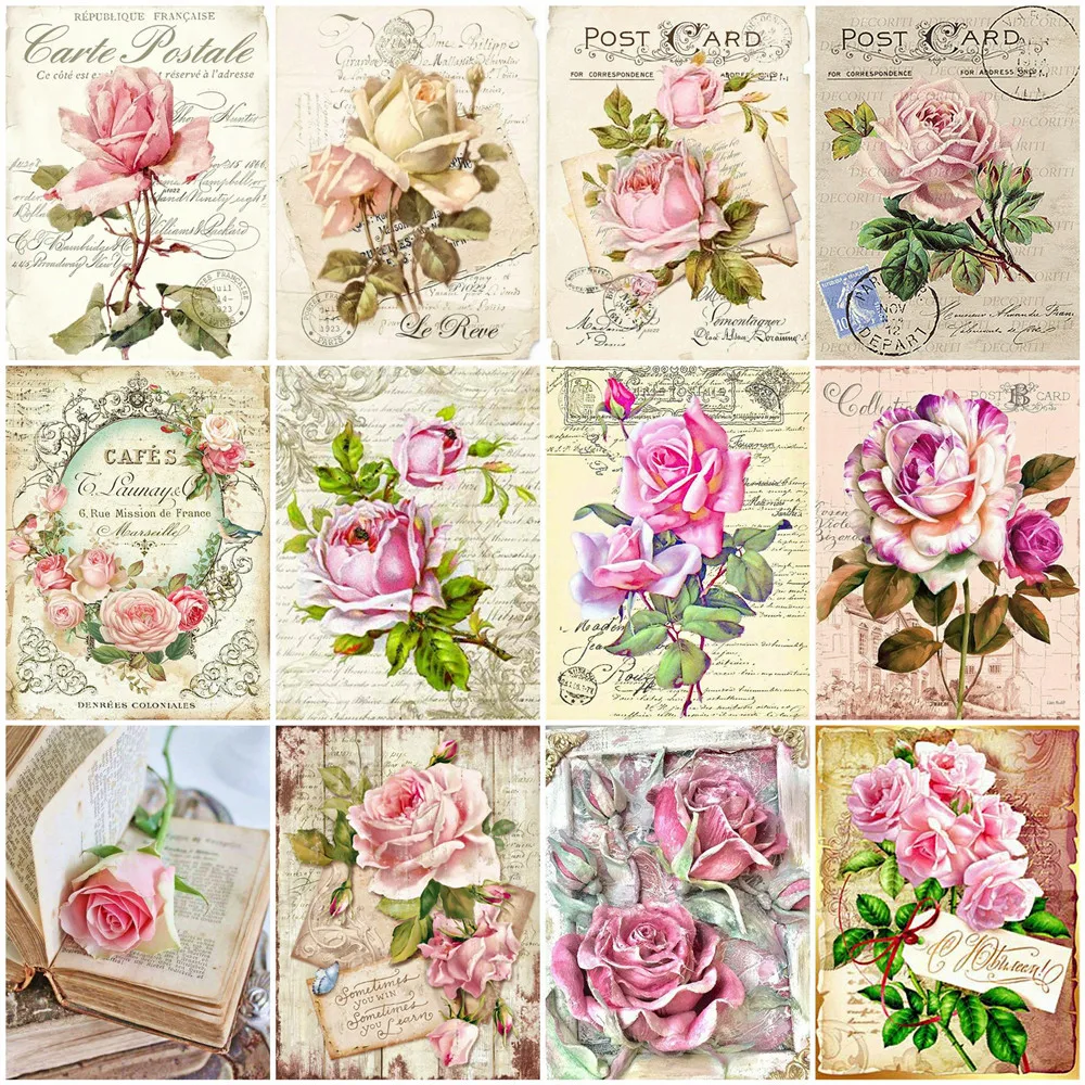 

EverShine 5D DIY Diamond Painting Flowers Cross Stitch Diamond Embroidery Rose Picture Rhinestones Handmade Text Home Decors