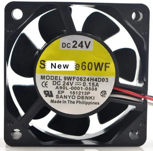 

For Sanyo 9WF0624H603 DC 24V 0.15A 3-wire 60x60x20mm Server Cooling Fan