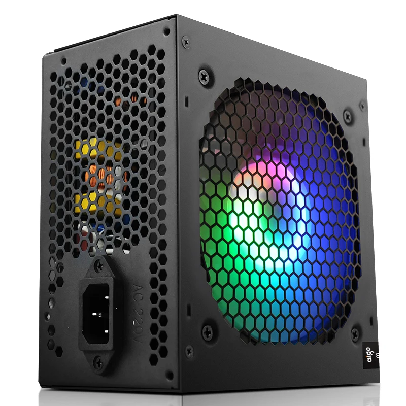 Блок питания Aigo AK для ПК 700 Вт черный тихий блок игр 120 мм rgb вентилятор 24 контакта 12
