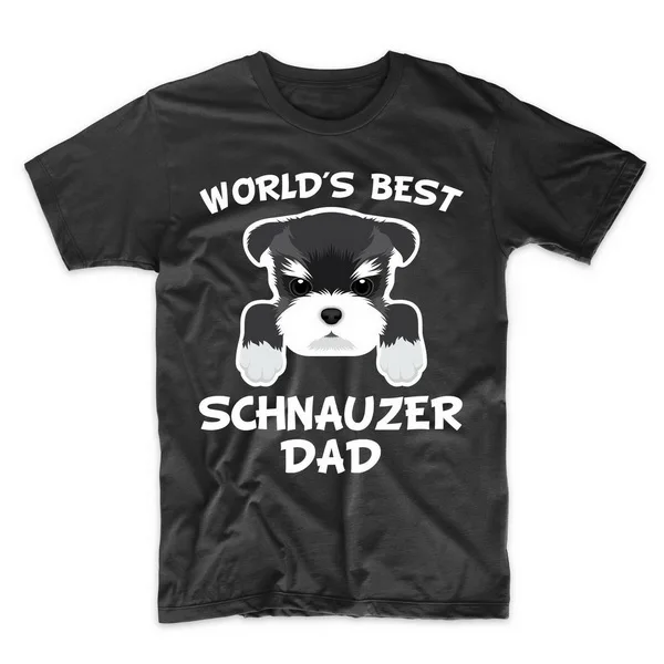 Schnauzer Dad Shirt-лучшая в мире футболка для папы и собаки хлопковая с короткими